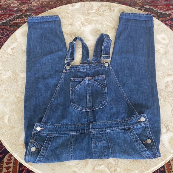 Gap Slouchy Cropped Denim Overalls Size Small - Picture 9 of 13